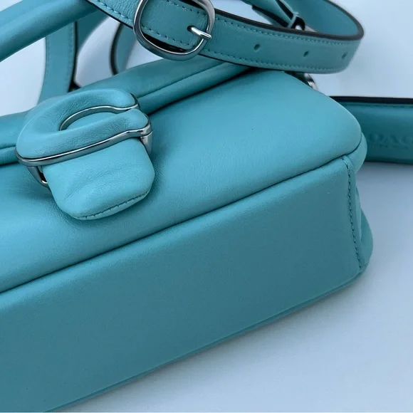 COACH Faded Blue Tabby 18 In Nappa Leather - Picture 11 of 12